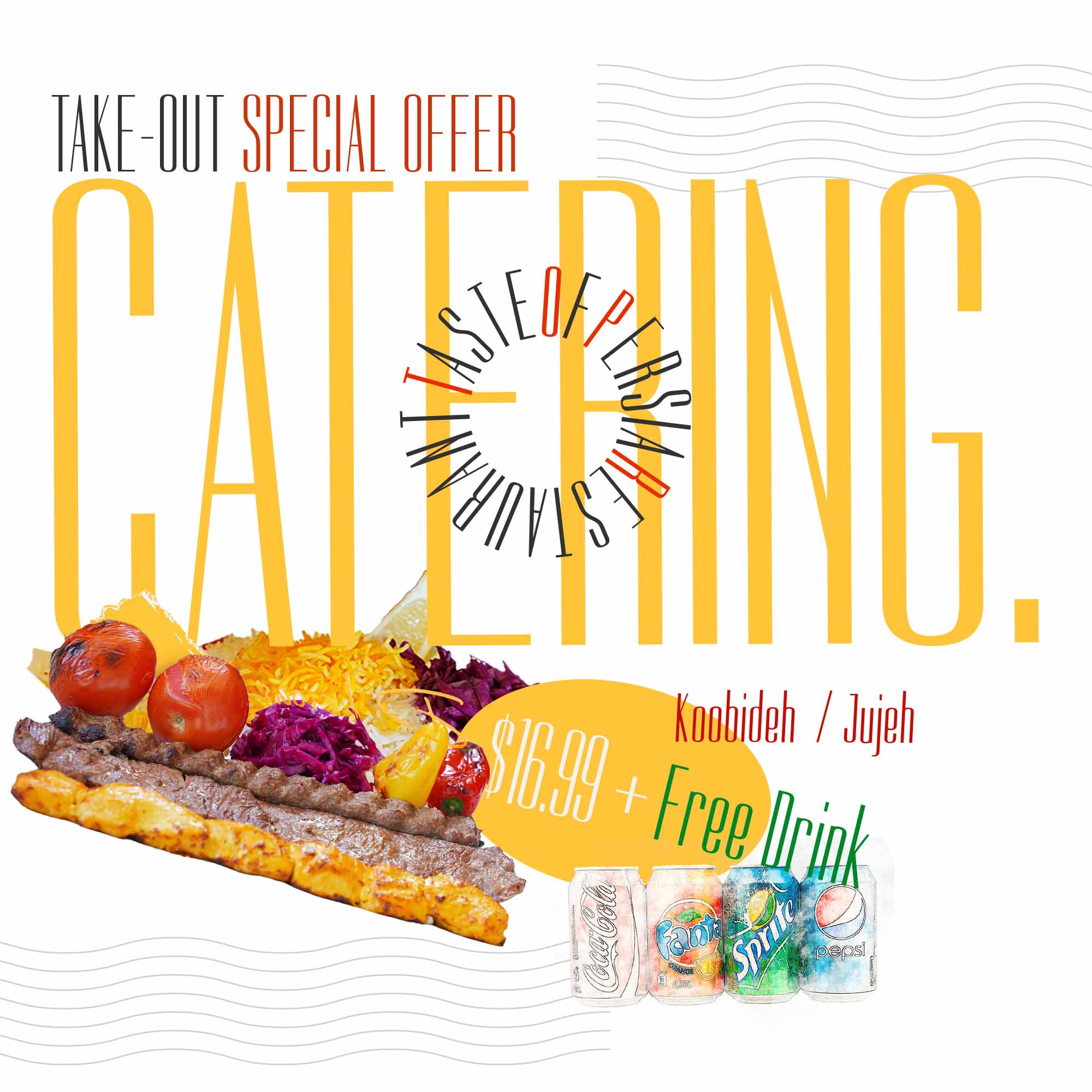 Persian kabab platter for office catering